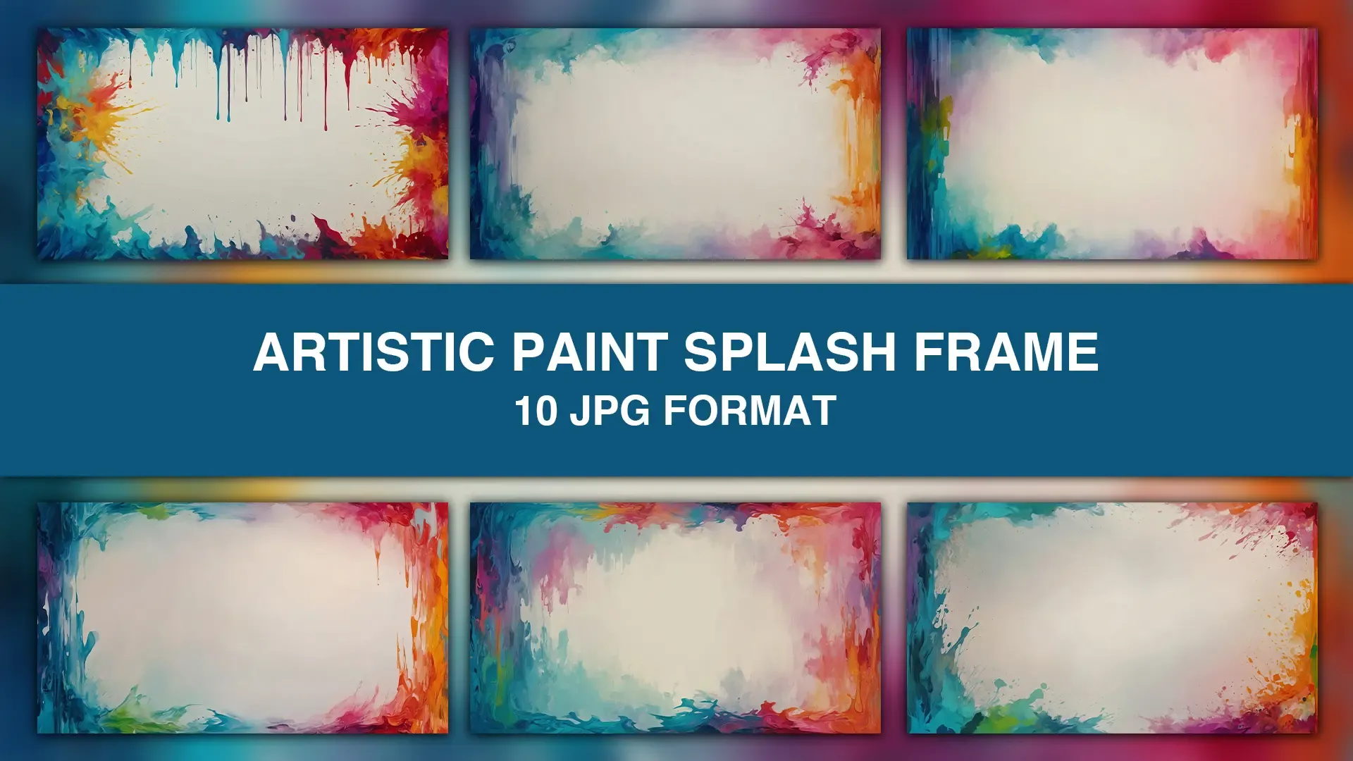 Artistic Paint Splash Frame Background Images Pack image